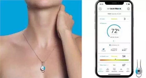 通過晶振連接手機(jī)的歐萊雅頸帶式傳感器可檢測皮膚狀態(tài)