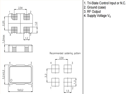 XO-53000H無線模塊晶振,XO-53331HST-LF-45.000MHz,KVG低電壓振蕩器