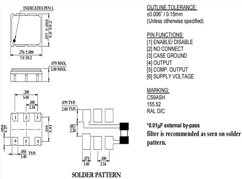 CS9TVH-155.52,CS9時(shí)鐘振蕩器,拉隆無(wú)線路由器晶振