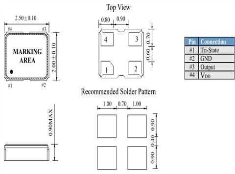 D2SX40E000001E,2520mm,D2SX,40MHz,Hosonic導(dǎo)航儀晶振