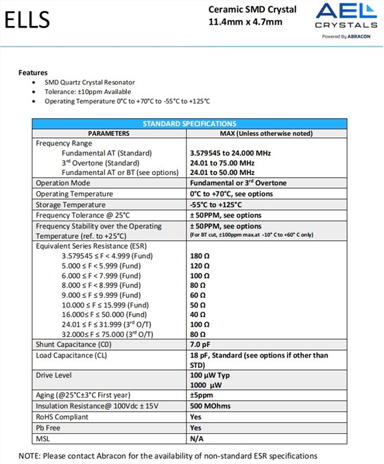 ELLS規(guī)格 ELLS規(guī)格