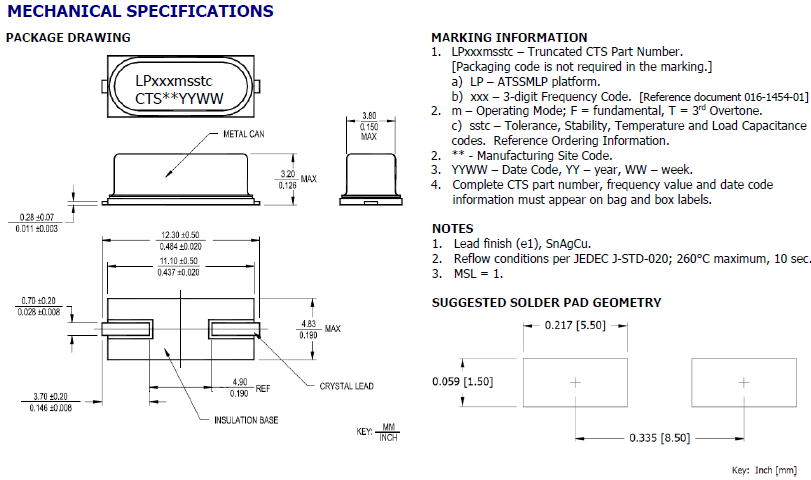 進(jìn)口石英晶體諧振器,49SMD大體型無源晶振,ATSSMLP晶振