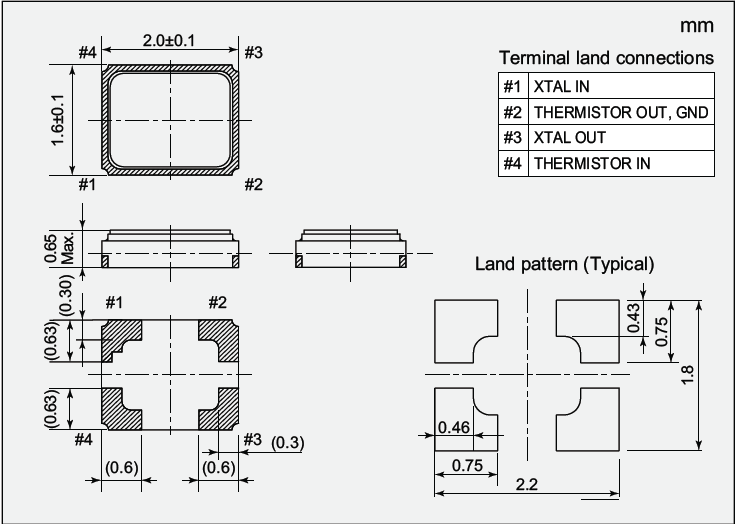表面貼片封裝晶振,2016石英晶體諧振器,NX2016SF晶振