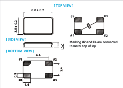 金屬面無源晶振,XR晶振,泰藝6035貼片晶振