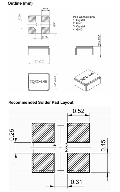 IQD晶振,IQXC-146晶振,歐美進口晶振