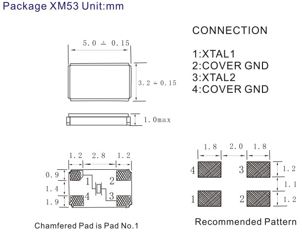 Macrobizes晶振,XM53晶振,無(wú)源貼片晶振
