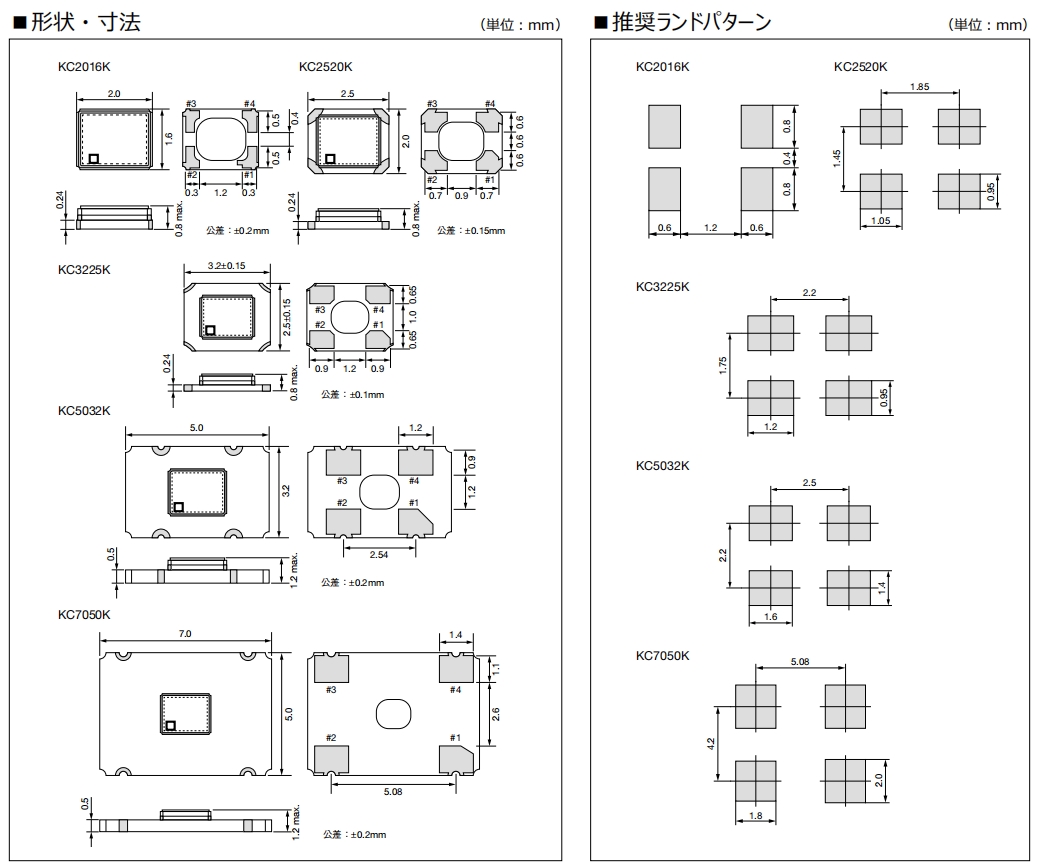KC2016K，KC3225K,KC5032K,KC7050K 2